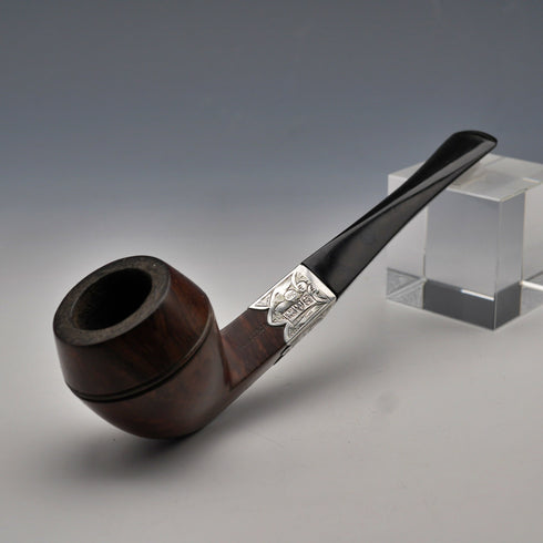1901年 英國古董 「ROBERTSON」 煙斗 純銀裝飾 W H Carrington &Co 盒裝