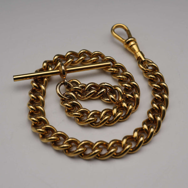 Vintage Gold-Filled Kihei-Link Albert Chain, No Fob