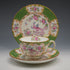British Antique Minton Green Cockatrice Teacup Trio