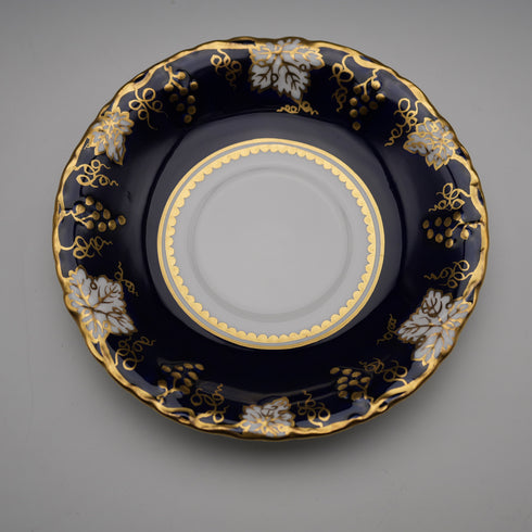 英國復古 Royal Crown Derby「葡萄藍」茶杯與茶碟①