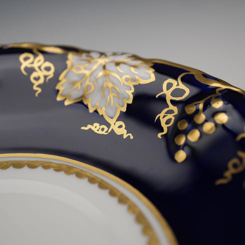 英國復古 Royal Crown Derby「葡萄藍」茶杯與茶碟①