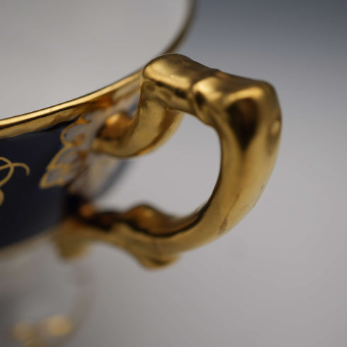 英国复古 Royal Crown Derby “Vine Cobalt” 茶杯与茶碟②