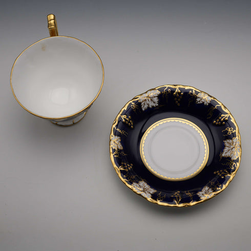 英国复古 Royal Crown Derby “Vine Cobalt” 茶杯与茶碟②
