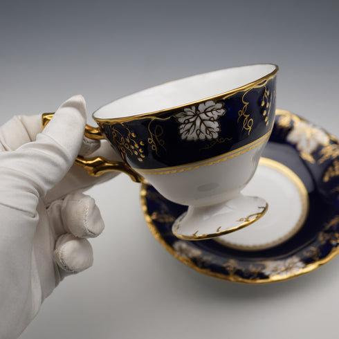 英國復古 Royal Crown Derby「葡萄藍」茶杯與茶碟②