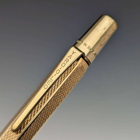 British Vintage Yard O Red Rolled Gold Hexagon Propelled Pencil in Case