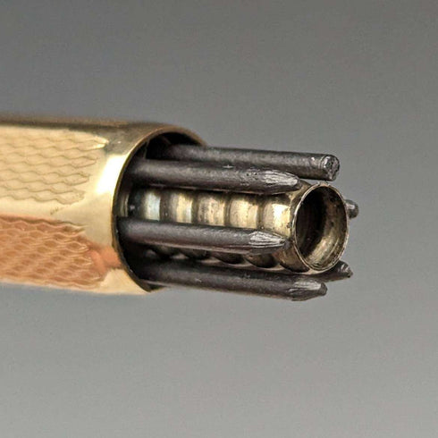 British Vintage Yard O Red Rolled Gold Hexagon Propelled Pencil in Case