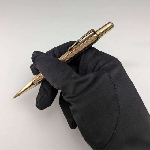 British Vintage Yard O Red Rolled Gold Hexagon Propelled Pencil in Case