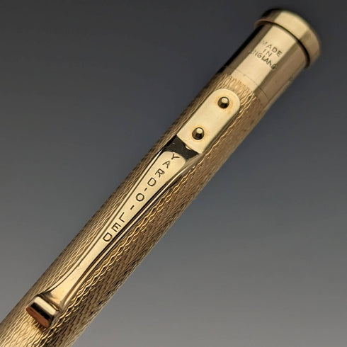 British Vintage Yard O Red Rolled Gold Round Axis Propulsion Pencil in Case
