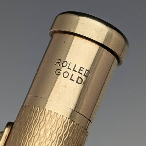 British Vintage Yard O Red Rolled Gold Round Axis Propulsion Pencil in Case