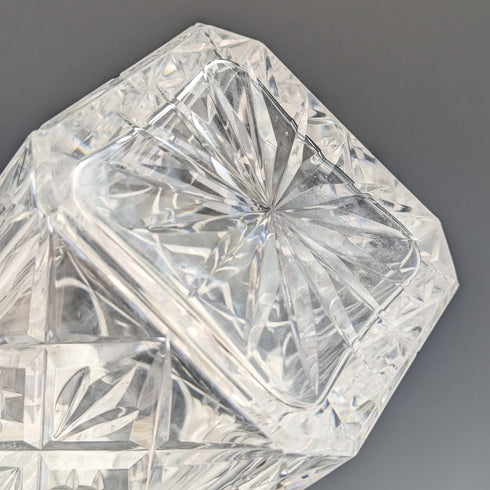 1979 年英國復古切割玻璃方形醒酒器,純銀裝飾 JA Campbell