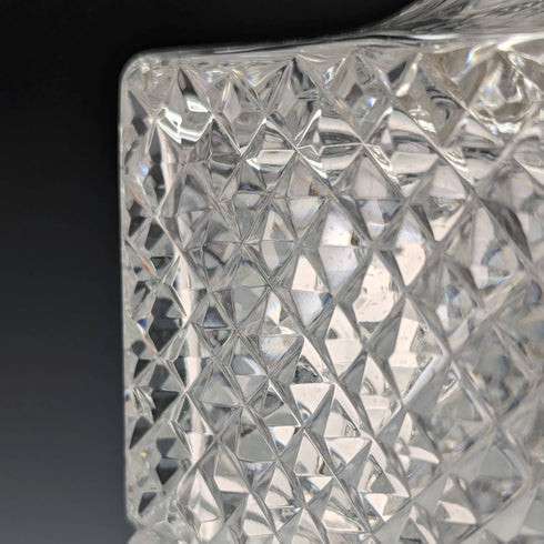 1982 年英國復古切割玻璃方形醒酒器,純銀裝飾 CJ Vander