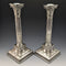 British antique silver plate large candlestick pair candle stand