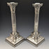 British antique silver plate large candlestick pair candle stand