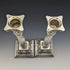 British antique silver plate large candlestick pair candle stand