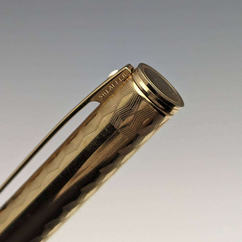 US Vintage Sheaffer Fountain Pen Gold Plated Fountain Pen and Ballpoint Pen Set with Case