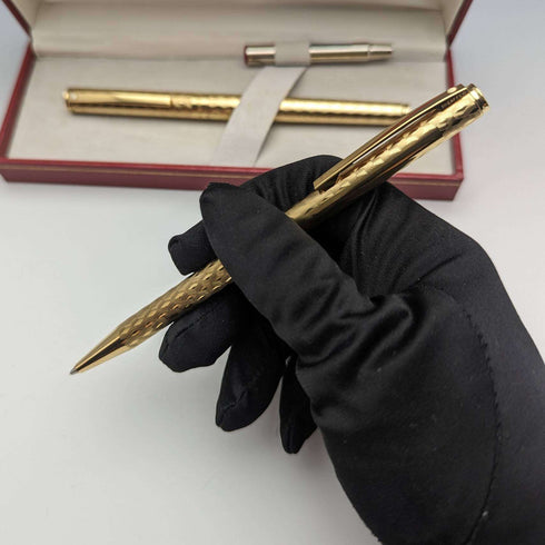 US Vintage Sheaffer Fountain Pen Gold Plated Fountain Pen and Ballpoint Pen Set with Case