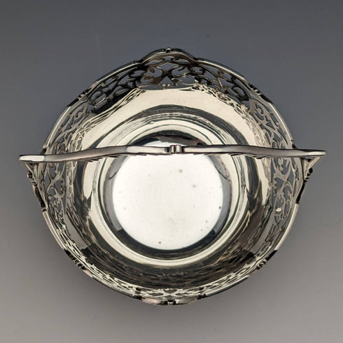 1929 British Vintage Sterling Silver Sugar Basket 100g Walker and Hall