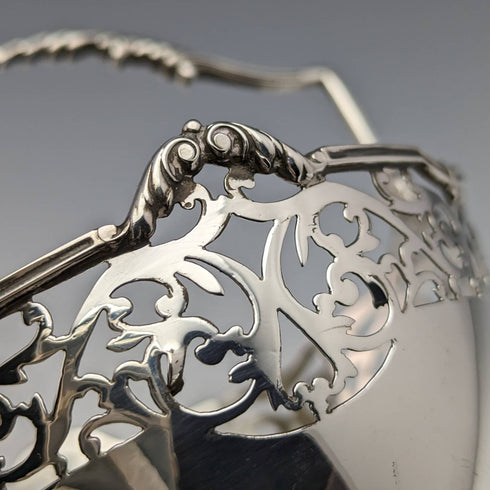 1929 British Vintage Sterling Silver Sugar Basket 100g Walker and Hall