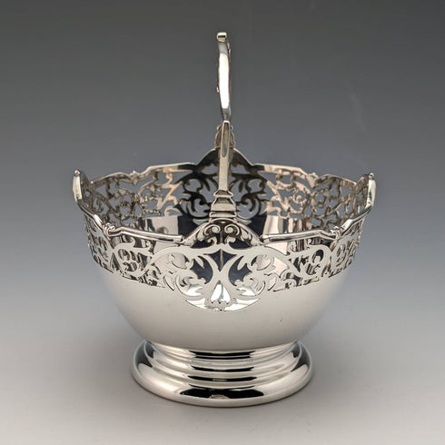1929 British Vintage Sterling Silver Sugar Basket 100g Walker and Hall