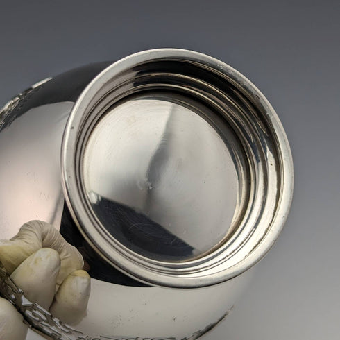 1929 British Vintage Sterling Silver Sugar Basket 100g Walker and Hall