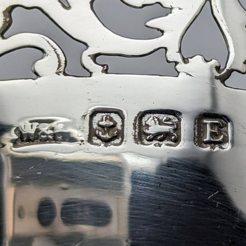 1929 British Vintage Sterling Silver Sugar Basket 100g Walker and Hall