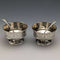 1870 British Antique Pure Silver Salt Dish & Spoon Pair 80g Martin and Hall