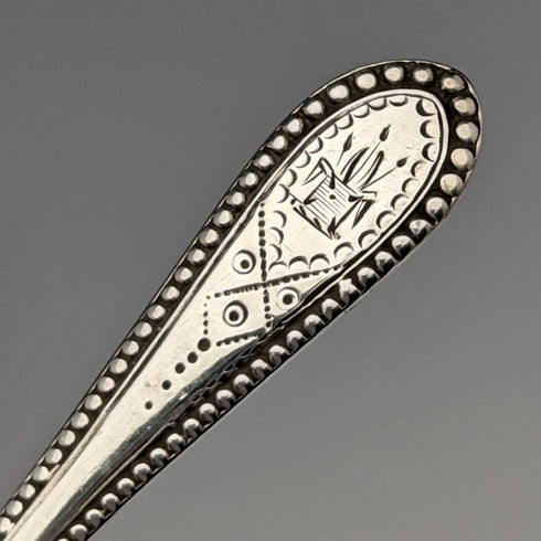 1870年 英国アンティーク 純銀 ソルトディッシュ&スプーン ペア 80g Martin and Hall