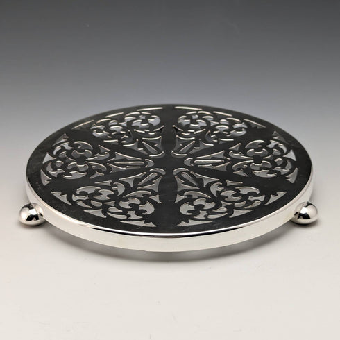 1920年頃 英国アンティーク シルバープレート製 ティーポットコースター