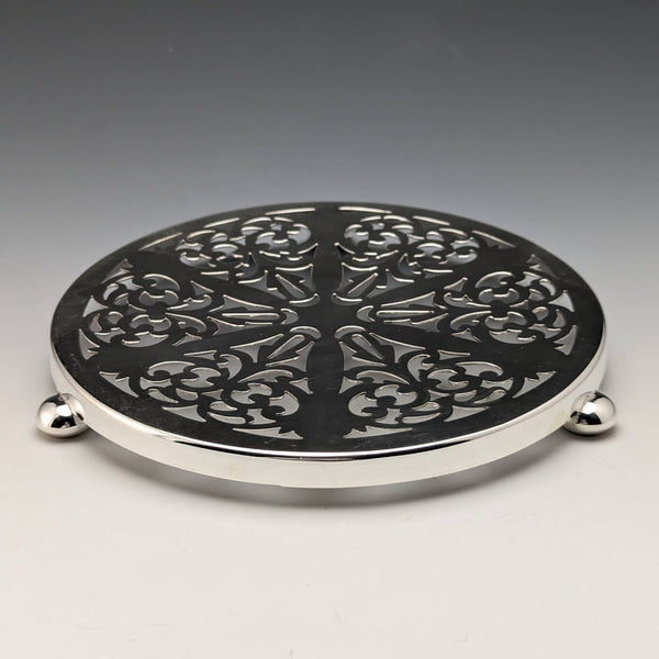 1920年左右英國古董銀盤茶壺杯墊