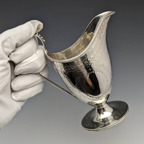 1872 British Antique Sterling Silver Cream Jug 138g Martin and Hall
