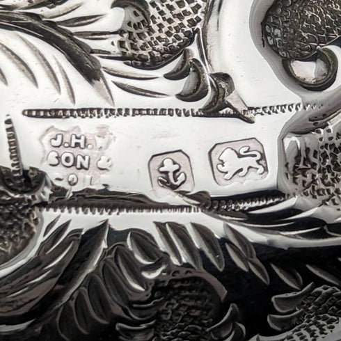 1910 年英國古董純銀蓋切割玻璃罐 JH Worrall and Son