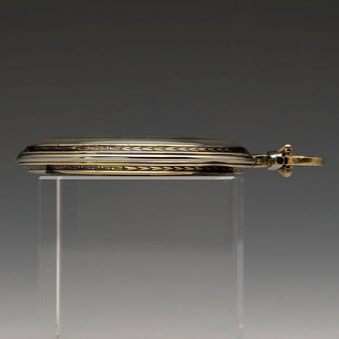 瑞士復古WILKA懷錶K18金色薄款開面做工不錯