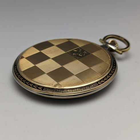 瑞士復古WILKA懷錶K18金色薄款開面做工不錯