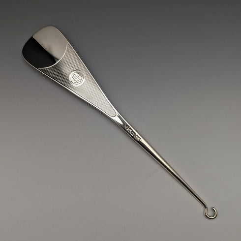 1930 British Vintage Sterling Silver Shoehorn & Button Hook Mappin and Webb