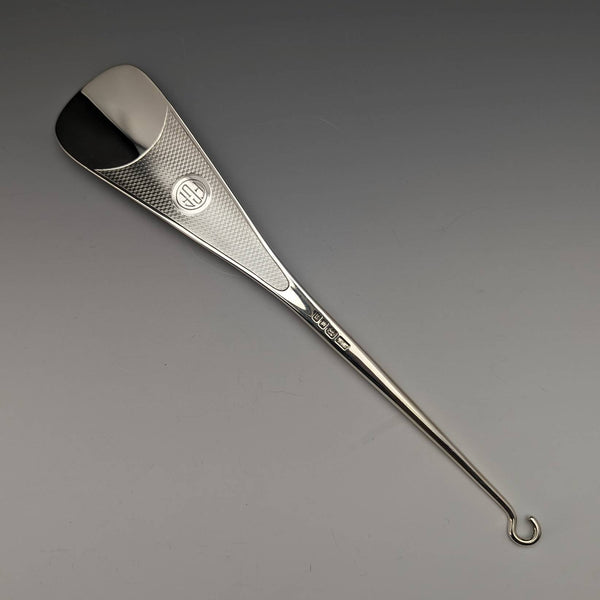 1930 British Vintage Sterling Silver Shoehorn & Button Hook Mappin and Webb