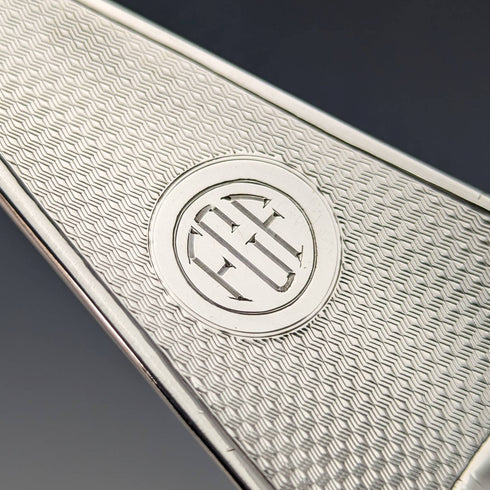 1930 British Vintage Sterling Silver Shoehorn & Button Hook Mappin and Webb