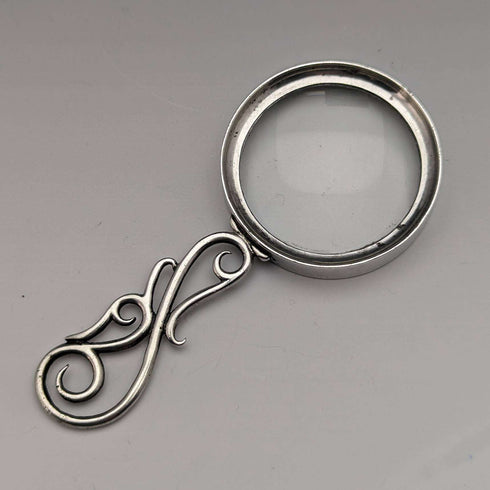 1878 British Antique Sterling Silver Small Loupe Magnifying Glass Lawrence Emanual