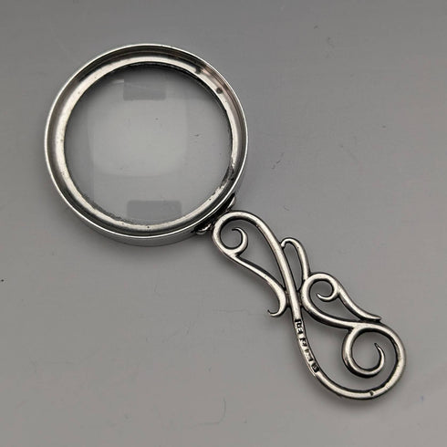 1878 年英國古董純銀小放大鏡放大鏡勞倫斯·埃手冊