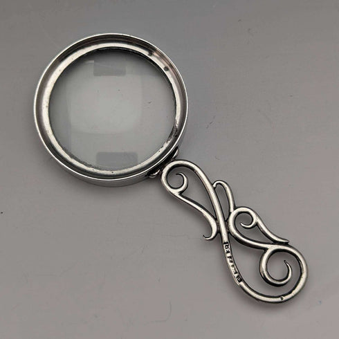 1878 British Antique Sterling Silver Small Loupe Magnifying Glass Lawrence Emanual