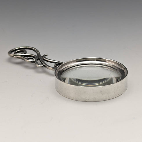 1878 British Antique Sterling Silver Small Loupe Magnifying Glass Lawrence Emanual
