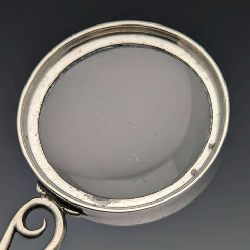 1878 British Antique Sterling Silver Small Loupe Magnifying Glass Lawrence Emanual