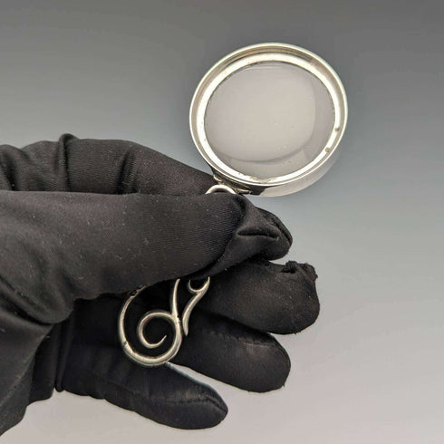 1878 British Antique Sterling Silver Small Loupe Magnifying Glass Lawrence Emanual