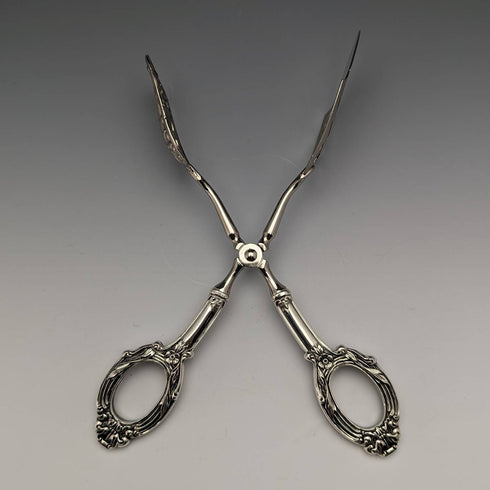 Pinzas para pastel antiguas con mango de plata esterlina, WEB Silver Company