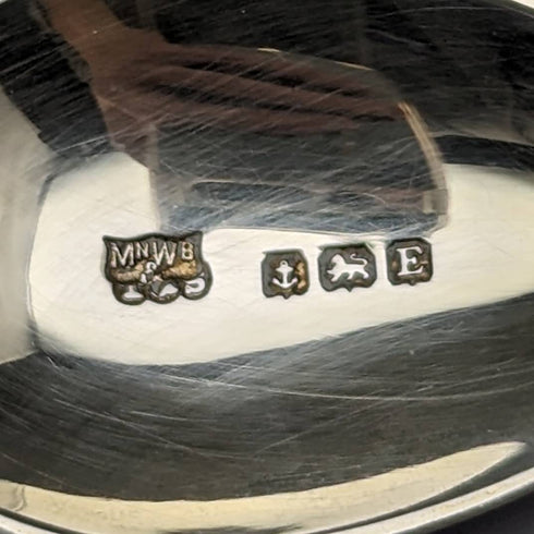 1929 English Vintage Sterling Silver Teaspoon Set of 6 in Case Mappin and Webb