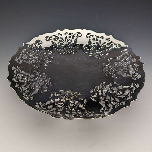 1922 年左右英國古董銀盤蜜餞/塔扎直徑 22 厘米 Mappin 和 Webb