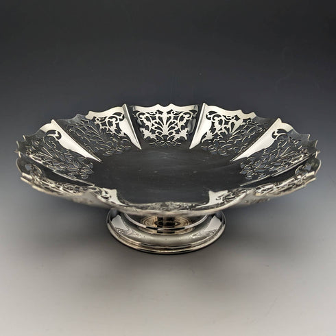 Around 1922 British Antique Silver Plated Compote/Tazza Diameter 24cm Mappin and Webb