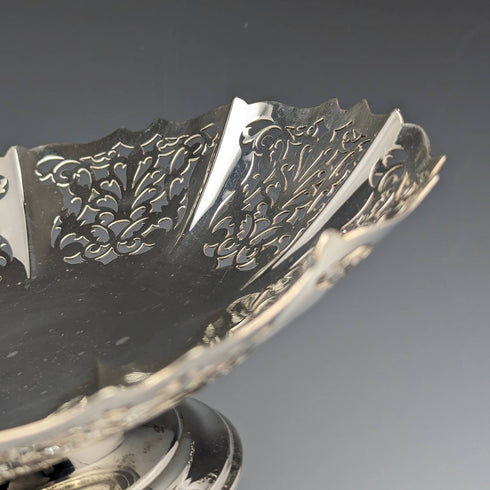 Around 1922 British Antique Silver Plated Compote/Tazza Diameter 24cm Mappin and Webb