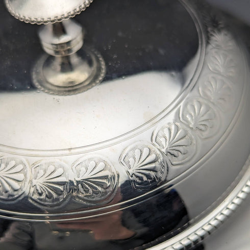 Around 1896 British Antique Silver Plated Biscuit Barrel Henry Bourne