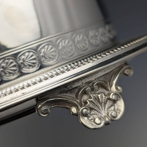 Around 1896 British Antique Silver Plated Biscuit Barrel Henry Bourne