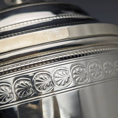 Around 1896 British Antique Silver Plated Biscuit Barrel Henry Bourne